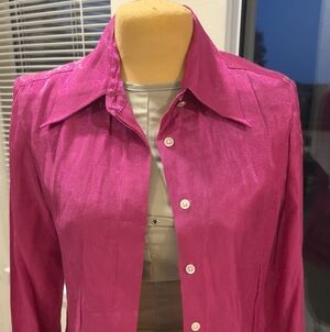 Vintage Esprit Fuchsia Long-Sleeve Button-Down Shirt